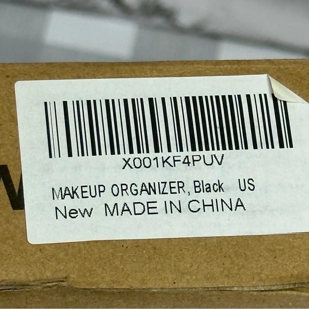 Make Up Cosmetic Organizer Black Storage Box 360 Degree Rotate 12 in X 9 in NIB